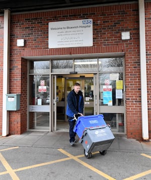 A removal company loads items at Bloxwich Hospital ahead of the move to the new facility in Walsall