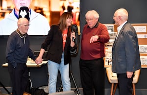 Suzi Perry led the event and interviewed the three directors on stage