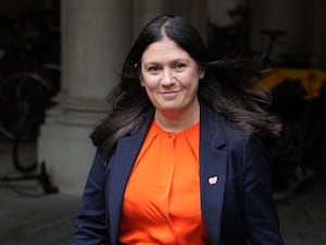 Culture Secretary Lisa Nandy wearing an orange shirt and navy blazer