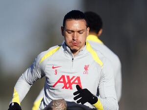 Darwin Nunez during Liverpool training