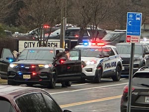 Emergency vehicles outside the school