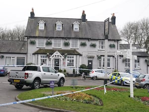 A police cordon at the Three Horseshoes pub in Knockholt, Sevenoaks