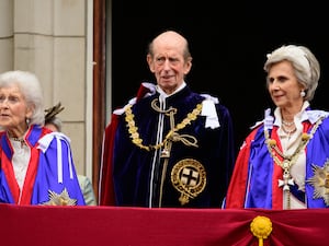 The Duke of Kent, pictured with Princess Alexandra and the Duchess of Gloucester, has travelled to Germany this week