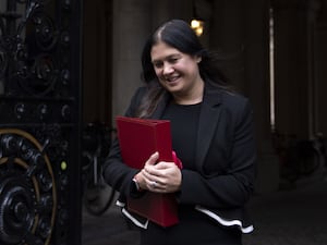 Culture Secretary Lisa Nandy carrying a ministerial folder