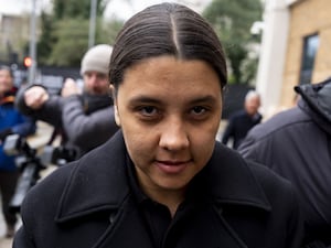 Sam Kerr outside court