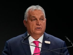 Hungary's Prime Minister Viktor Orban speaks during a plenary session at the COP29 UN Climate Summit in Baku, Azerbaijan