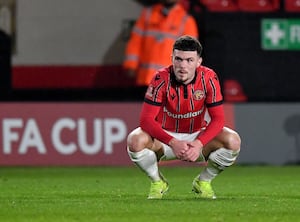 A disappointed Connor Barrett after the final whistle.