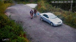 CCTV showing Alan and John approaching his car after their daily litter pick
