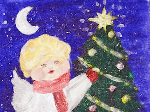 Ian Murray's Christmas card, which features a blond cherub and Christmas tree,