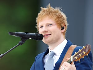 Ed Sheeran performing at the Platinum Jubilee event