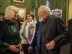 Camilla with Michael Longley