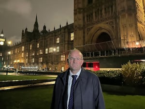 NFU president Tom Bradshaw outside the Houses of Parliament (PA)