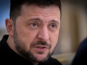 Ukrainian President Volodymyr Zelensky close-up