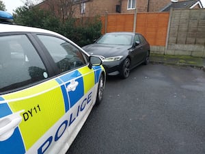 The black BMW was located after being reported stolen. Photo: Brierley Hill Police