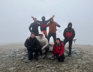 Members of the group who will take on the three peaks in April on a training exercise at Snowdon