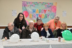 Terry, Bill Jean and Vicky, with council and library representatives.