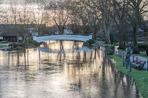 The flooding has closed off parts of the town centre. 