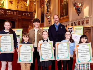 William with Blue Peter's Joel Mawhinney and the prize winners