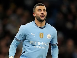 Kyle Walker in action for Man City