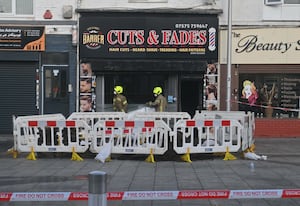 Firefighters at the scene in West Bromwich