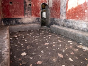 A private bathhouse recently discovered in the Pompeii archaeological site