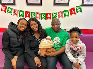 The Chigumbura family who saw a little girl born at Russell's Hall Hospital on New Year's Eve