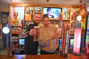 Daniel Williams and Diamond Brown provide a warm welcome and a cold beer