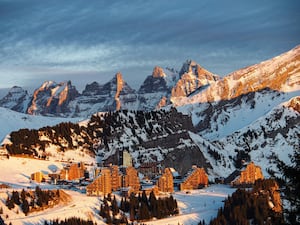 View of Avoriaz ski resort in France