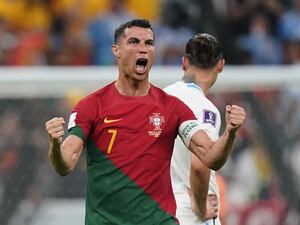 Cristiano Ronaldo celebrates a Portugal victory