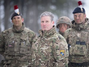 Sir Keir Starmer on a visit to a Nato forward operating base in Estonia close to the Russian border Estonia