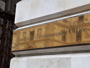 A general view of the sign on the Foreign Office in central London