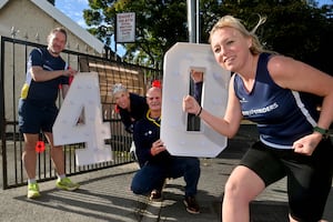 Short Heath Royal British Legion Club, which is now the new home for running club: The Sneyd Striders, which is celebrating its 40th anniversary. At the front is: Leanne Harrison and back: Gavin Harrison and  Maureen and John Dargavel.