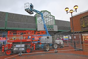 Equipment was visible around Cannock town centre