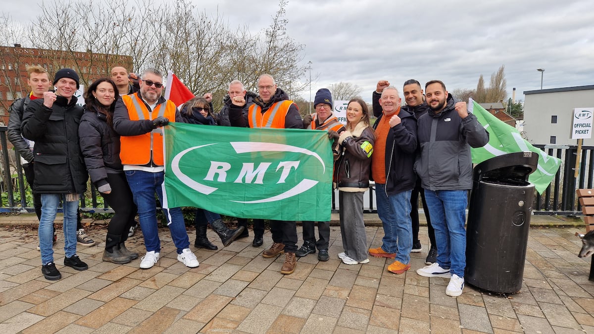 ‘We will escalate these actions if we need to’: Rail strikers join picket line at Wolverhampton railway station