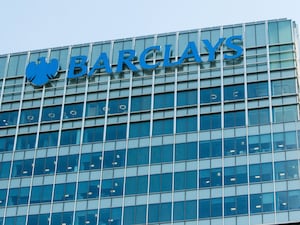 A building with a Barclays sign on it