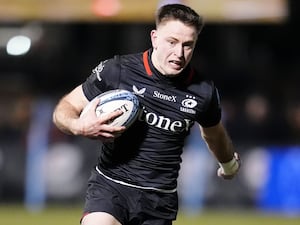 Fergus Burke playing for Saracens