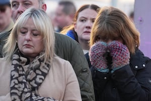 Locals were seen grieving at the service near New Street in Birmingham City Centre