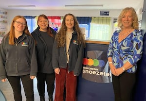 left to right is Laura Reaper, Jane Roberts, Beth Hiatt from Worcester Snoezelen and Lucy Wells from Worcestershire Community Foundation