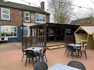 The beer garden has a new look and a covered area next to the pub