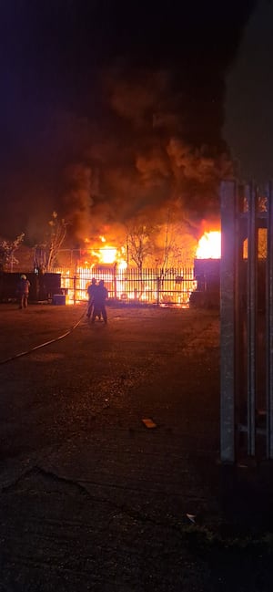 A picture taken at the scene of the blaze