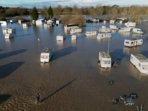 Flooding at a caravan park near Barrow upon Soar, Leicestershire