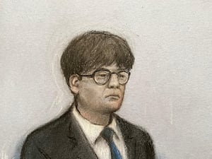 Court artist drawing of Zhenhao Zou appearing at Inner London Crown Court.