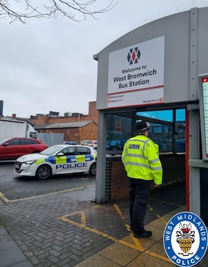 Police in West Bromwich town centre. Photo: West Midlands Police