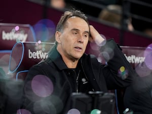 West Ham boss Julen Lopetegui in the dugout