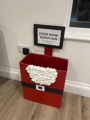 Donation collection box at Rock Dental, 273 Tettenhall Rd, Wolverhampton, WV6 0DE