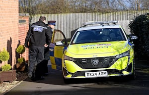 Police at the scene at Devereux Gardens on Thursday morning