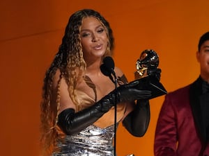 Beyonce accepts the award for best dance/electronic music album for Renaissance at the 65th annual Grammy Awards in Los Angeles in February 2023