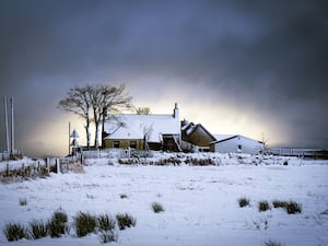 Snow and ice near Balmedie in Aberdeenshire