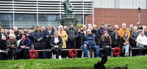 Remembrance service in Dudley town centre.