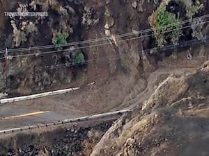 A mud-covered road in California